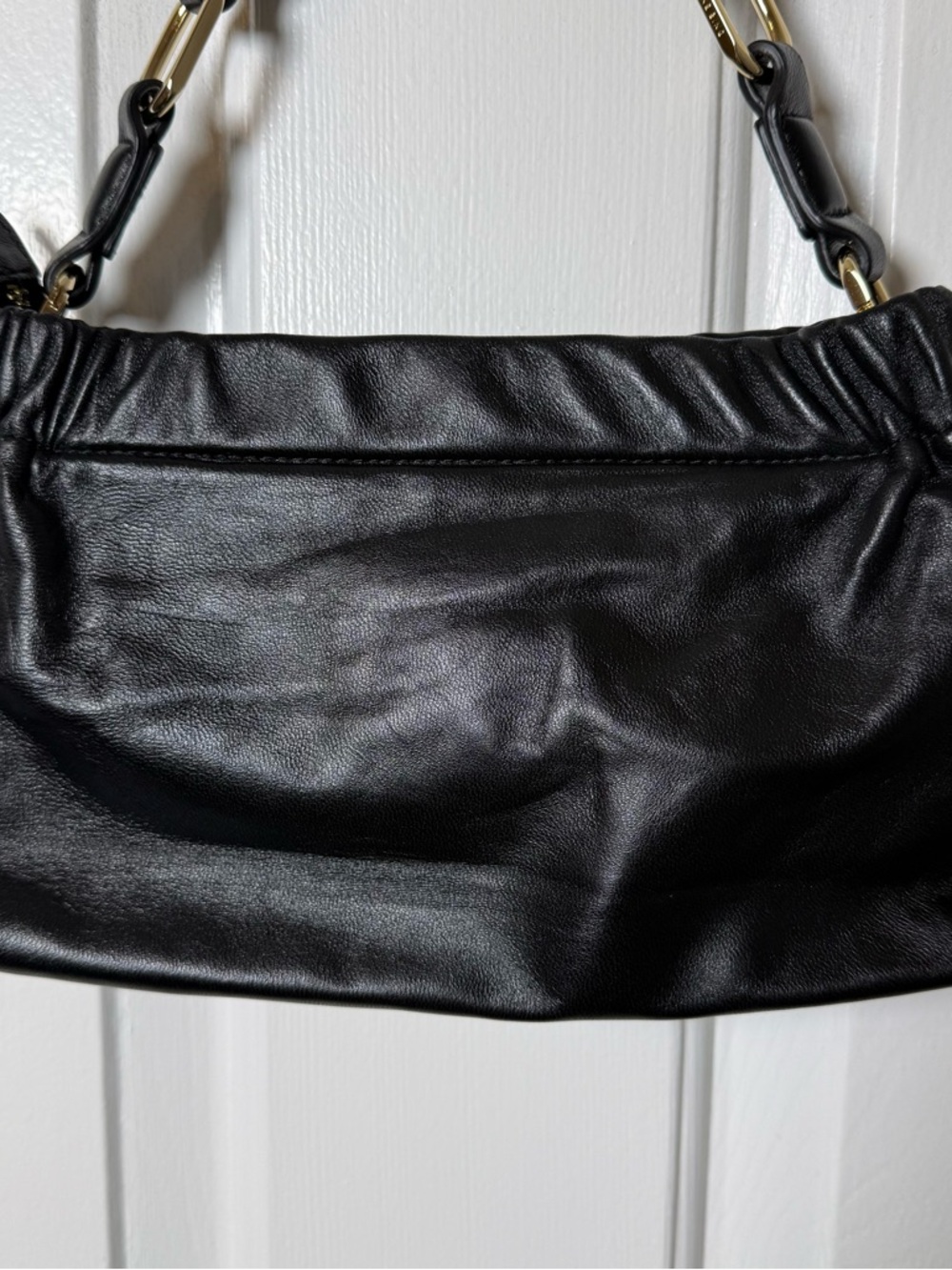 Anine Bing Kate Small Leather Shoulder Bag Black AB Logo Chain Strap - Picture 4 of 16